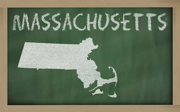 Mapa przeglądowa Massachusetts na tablicy — Zdjęcie stockowe