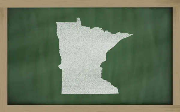 黑板上的明尼苏达州大纲地图 — 图库照片