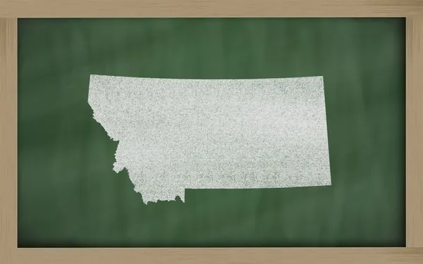 Mapa przeglądowa Montana na tablicy — Zdjęcie stockowe