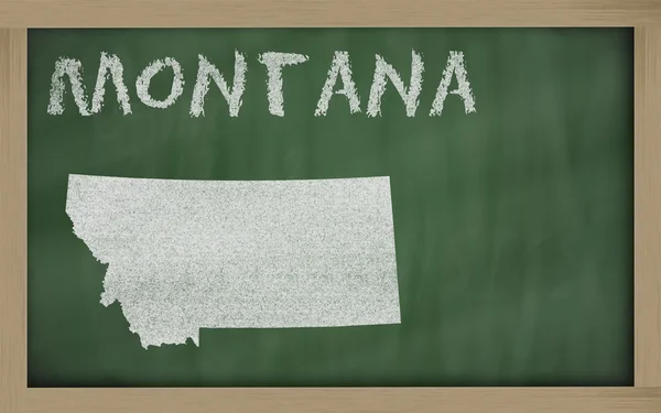 Περίγραμμα της Μοντάνα στο blackboard — Φωτογραφία Αρχείου