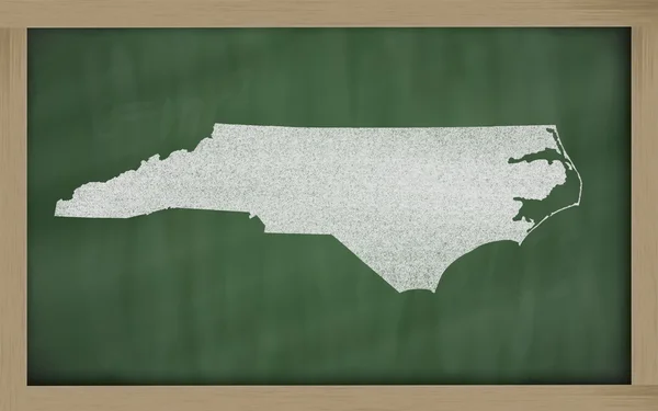 Mapa do esboço da Carolina do Norte no quadro negro — Fotografia de Stock