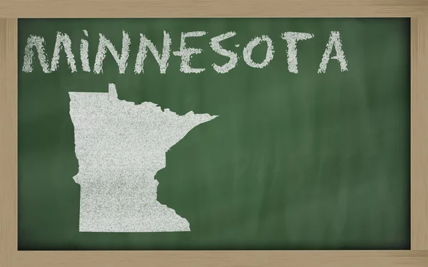 Umrisskarte von Minnesota auf Tafel — Stockfoto