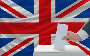 Man voting on elections in great britain clipart