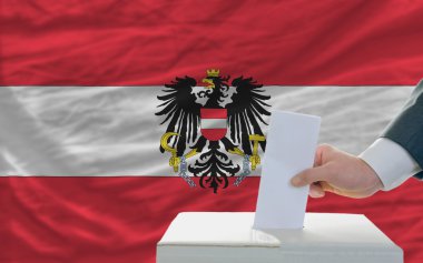 Man voting on elections in austria clipart