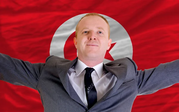 Empresário feliz por causa do investimento rentável em tunisia st — Fotografia de Stock