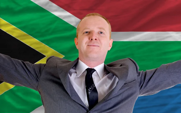 Empresário feliz por causa do investimento rentável na África do Sul — Fotografia de Stock