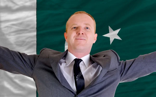 Happy businessman because of profitable investment in pakistan s — Stock Photo, Image