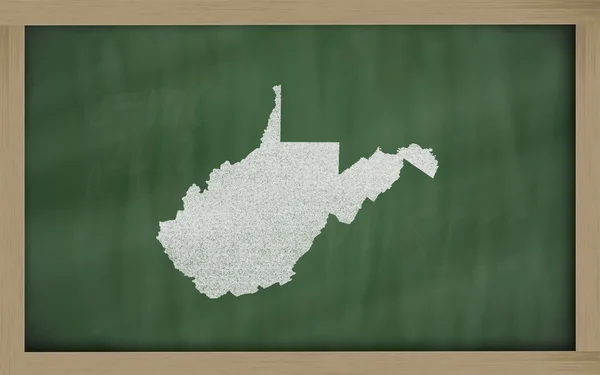 Περίγραμμα της Δυτικής Βιρτζίνια στο blackboard — Φωτογραφία Αρχείου