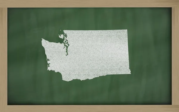 黑板上的华盛顿大纲地图 — 图库照片