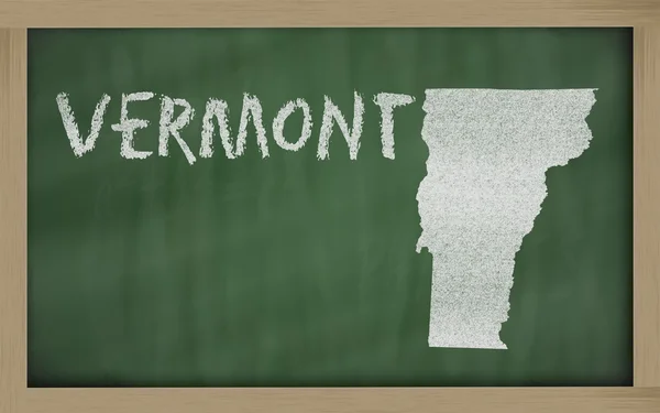佛蒙特的黑板上的大纲地图 — 图库照片