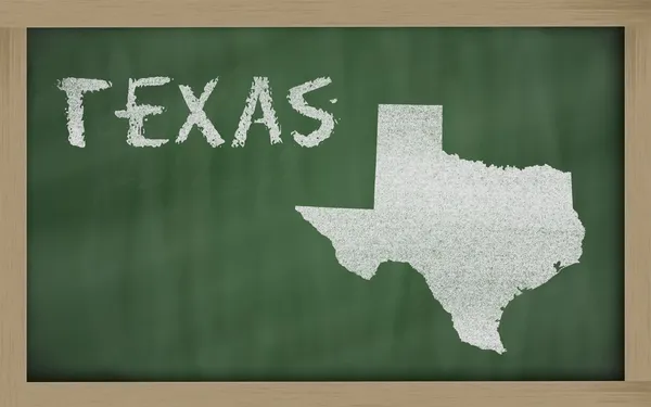 Carte des grandes lignes de texas sur le tableau noir — Photo