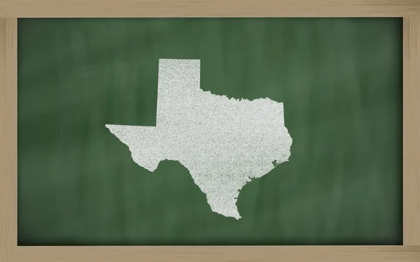 大纲的黑板上德州地图 — 图库照片