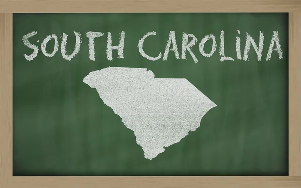 Güney Carolina anahat haritada yazı tahtası — Stok fotoğraf