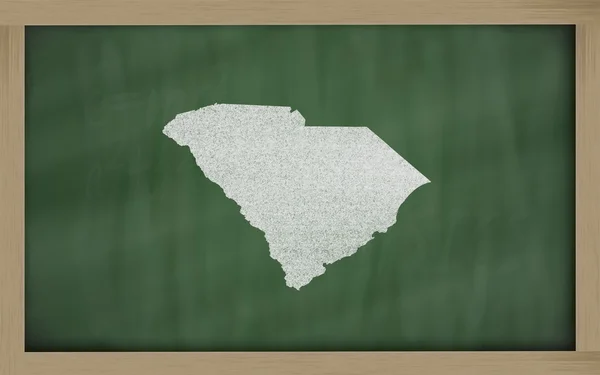 黑板上的南卡罗莱纳州大纲地图 — 图库照片