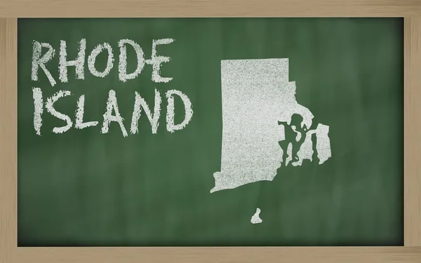 黑板上的罗德岛大纲地图 — 图库照片