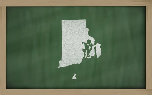 Umrisskarte der Rhodineninsel auf Tafel — Stockfoto