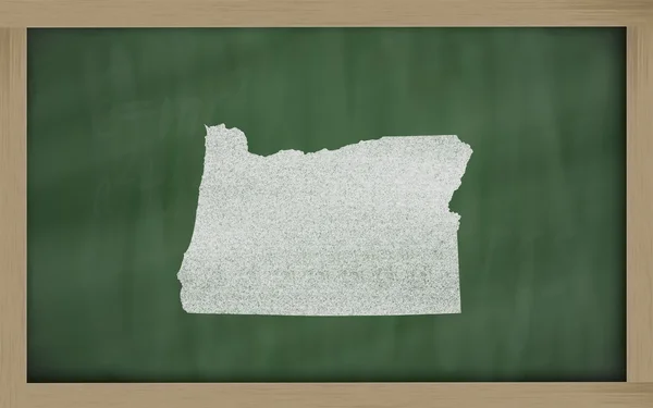 俄勒冈的黑板上的大纲地图 — 图库照片