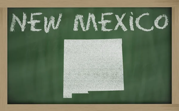 Mapa osnovy nového Mexika na tabuli — Stock fotografie