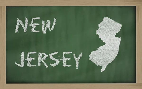 Карта Нью-Джерси на доске — стоковое фото