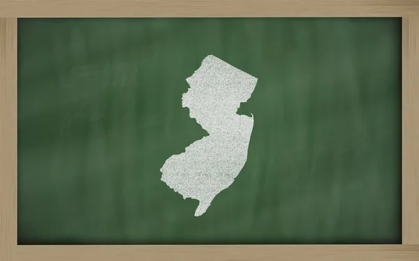 黒板にニュージャージー州の概要マップ — ストック写真