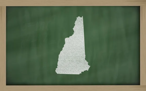 黑板上的新汉普郡大纲地图 — 图库照片