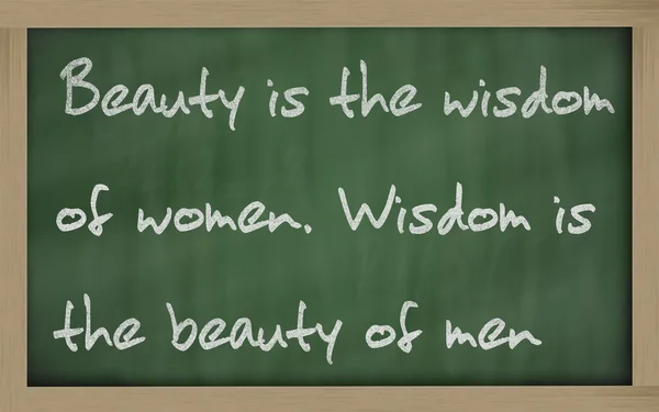 " Krása je moudrost žen. Moudrost je krása mužů " — Stock fotografie