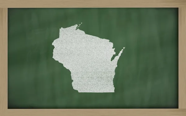 Umrisskarte von Wisconsin auf Tafel — Stockfoto