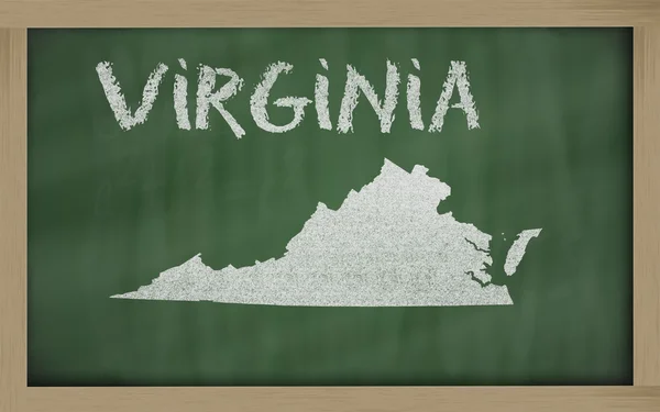 黑板上的弗吉尼亚大纲地图 — 图库照片#