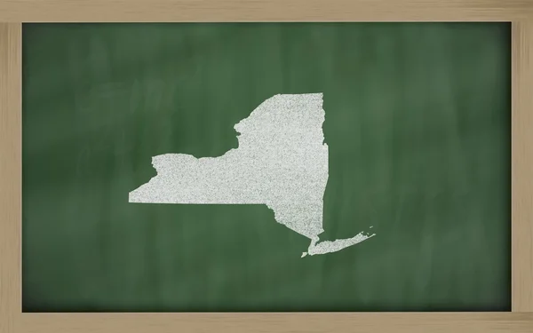 Overzicht kaart van new york op blackboard — Stockfoto