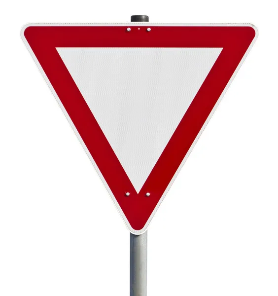 Give way - traffic sign (clipping path included) — Stock Photo, Image