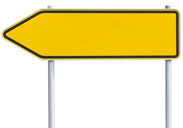 Señal de tráfico en blanco - flecha izquierda (ruta de recorte incluida ) — Foto de Stock