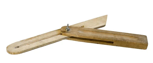 Деревянный инструмент для измерения углов — стоковое фото