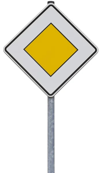Teken het verkeer: recht van overpad (met uitknippad) — Stockfoto