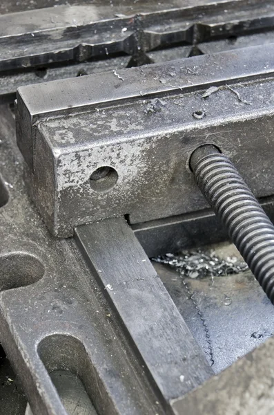 Bench vice in close up shot — Stock Photo, Image