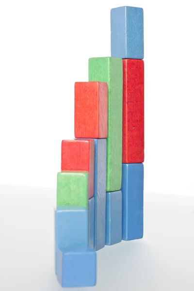 Chart made of building bricks — Stock Photo, Image
