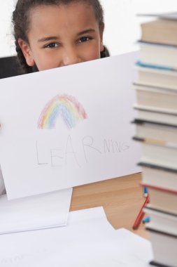 Happy Young School Girl clipart