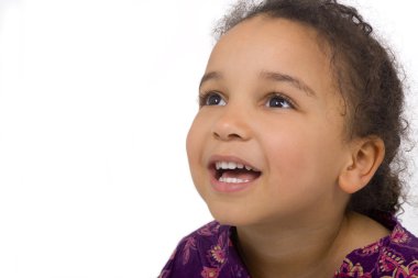 Studio shot of a beautiful mixed race girl clipart