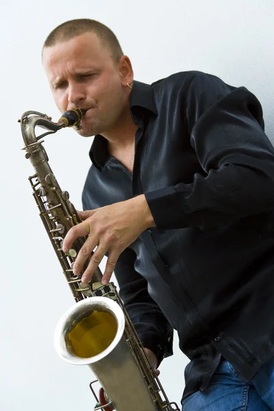 Straat saxofonist — Stockfoto
