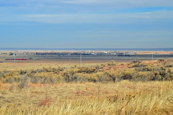 Kleine stad op de prairie — Stockfoto