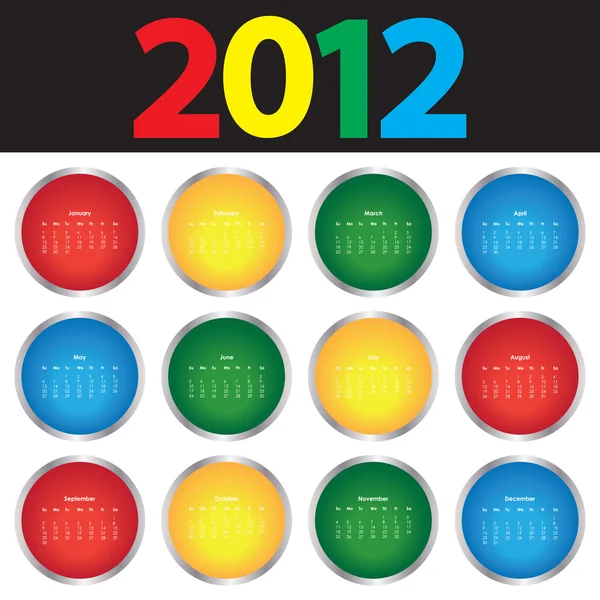 Bunter Kalender für 2012 — Stockvektor