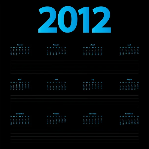 Calendario especial 2012 — Archivo Imágenes Vectoriales