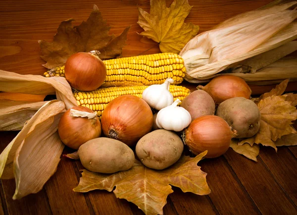 Autumn's oogst is op de tafel — Stockfoto
