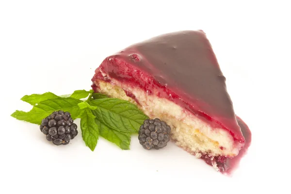 검은 딸기 치즈 케이크. 스톡 사진