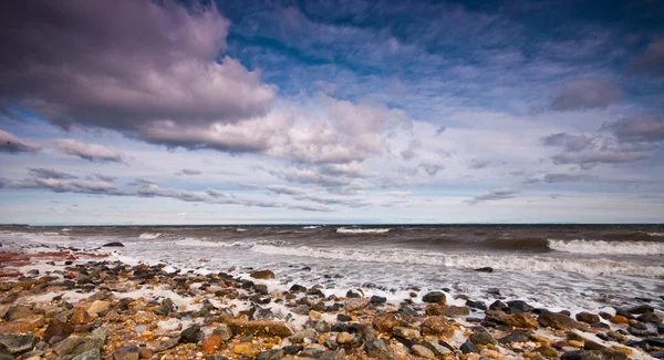 stock image Cloudy morning at the beach