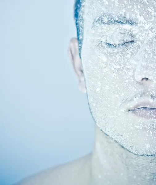 Eingefrorenes Gesicht — Stockfoto