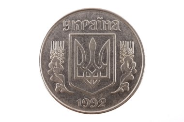Beyaz bir arka plan üzerinde izole 5 kuruş için Ukrayna paraları