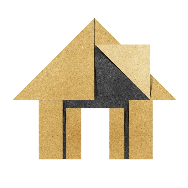 Σπίτι Χαρτοκοπτική origami ανακυκλώνονται σε άσπρο φόντο — Φωτογραφία Αρχείου