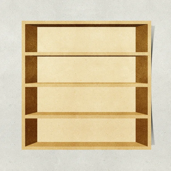 Empty shelf recycled papercraft background — Stock Photo, Image