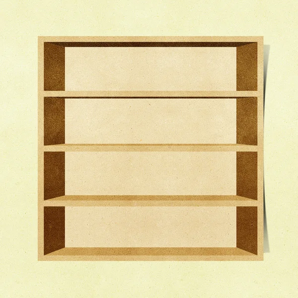 Empty shelf recycled papercraft background — Stock Photo, Image
