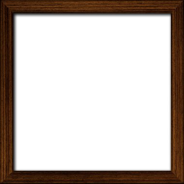 Blank wooden frame onwhite background clipart